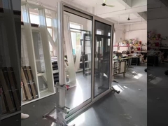 ruptura térmica de aluminio de vidrio corredero puerta de vidrio manual de doble vidrio templado